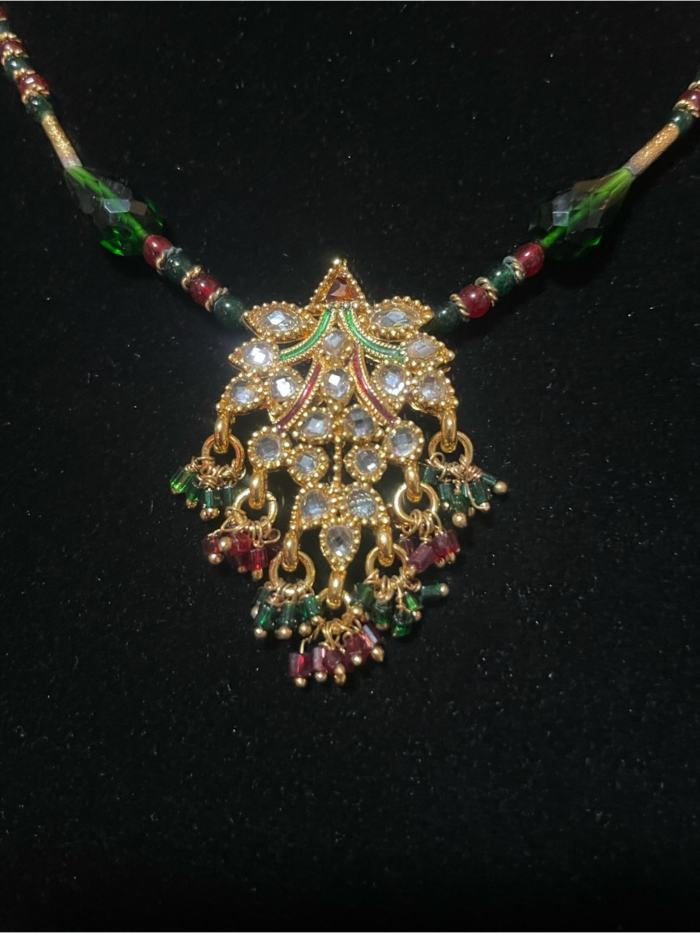 Beautiful vintage Egyptian gold plated with precious stones necklace